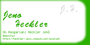 jeno heckler business card